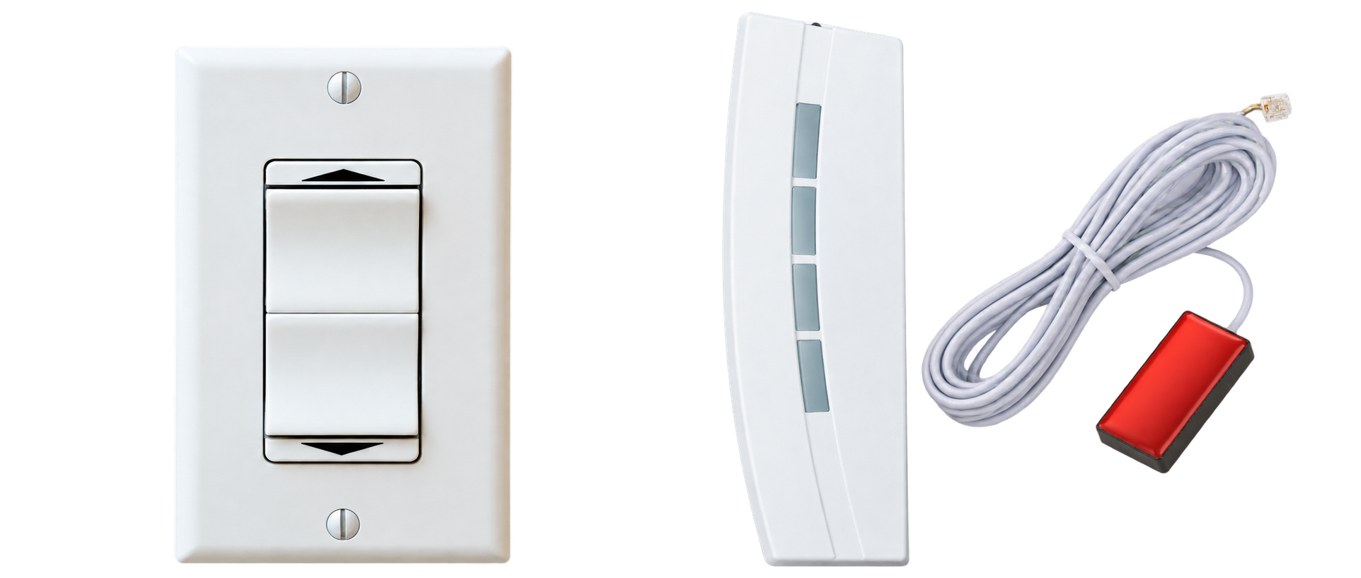 Wall switch, handheld remote and wired rain sensor
