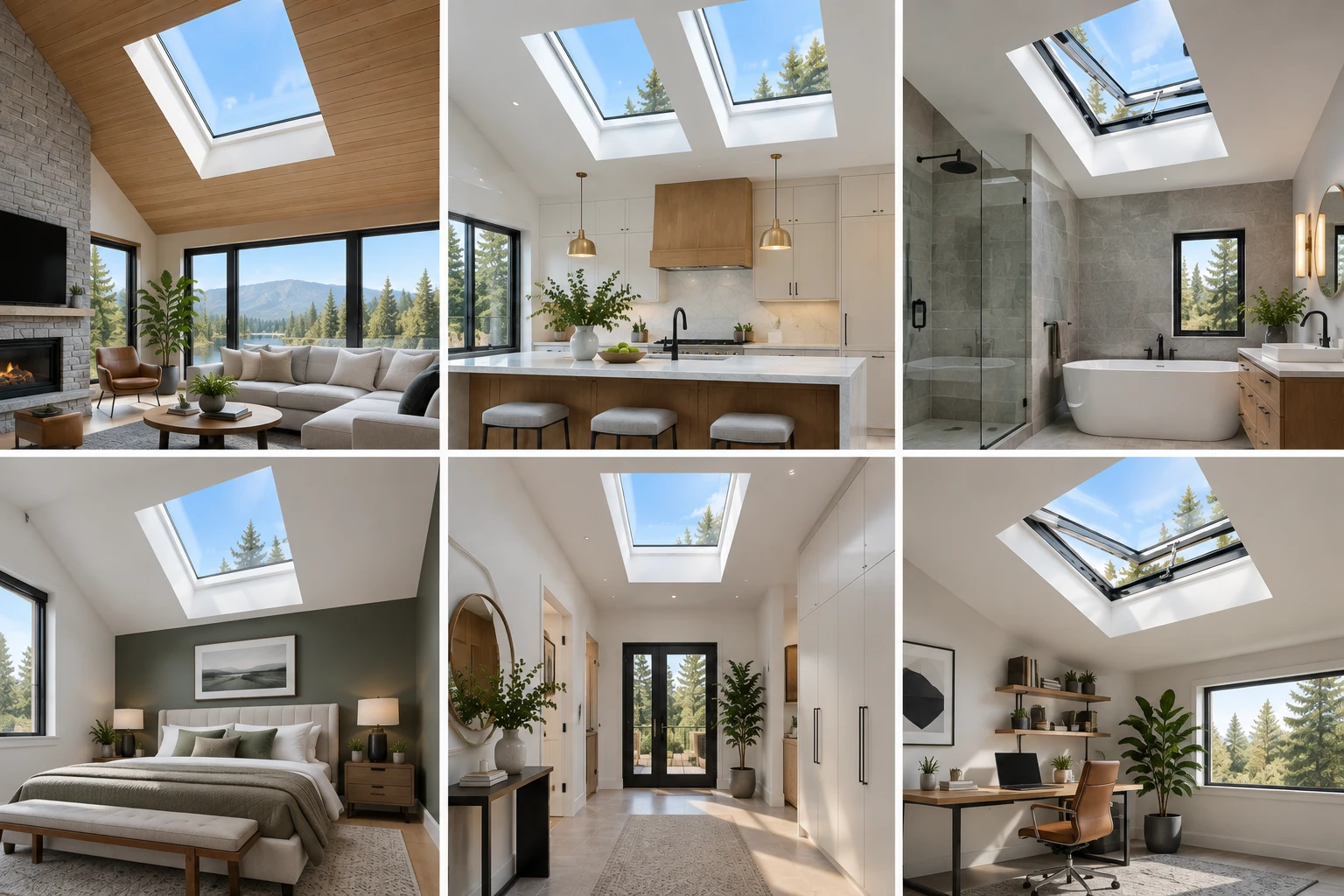 Six interior design examples with opening skylights