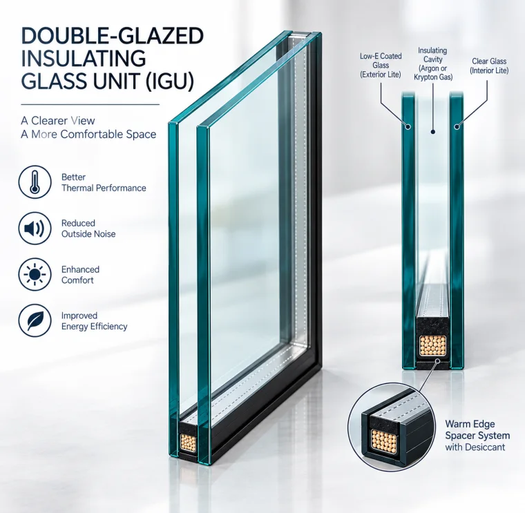 Double glazing insulated glass construction diagram
