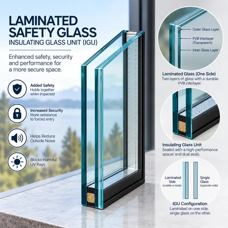 Laminated glass technical illustration