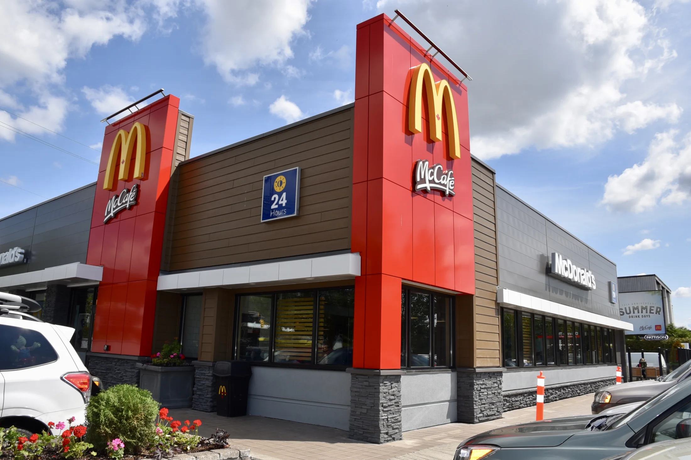 McDonald’s Storefront — Glazed entrances and street-facing windows form the public edge of this McDonald’s restaurant.